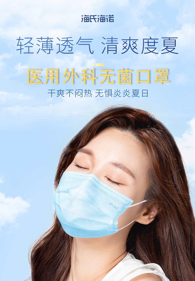 海氏海诺 医用外科口罩50只+送20只同款 图1