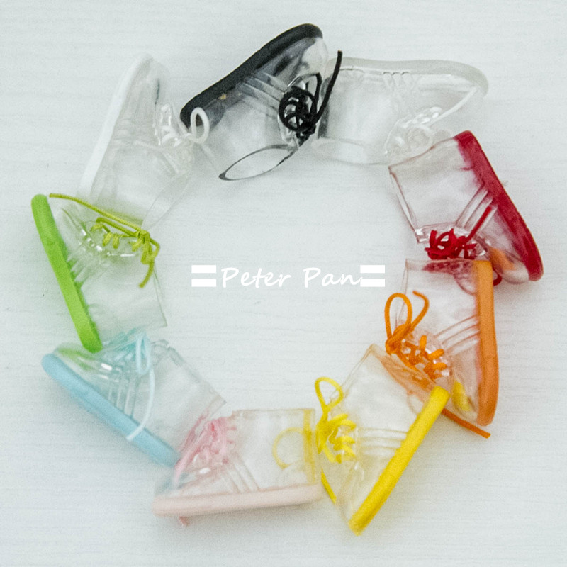 (Spot) OB11 baby shoes GSC medium cloth azone12 grade rain boots rainbow color transparent sneakers