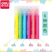 Able 33111 Six color watercolor pen Fluorescent Pen Students Stationery Children painting Learn Graffiti Notes Number of pens