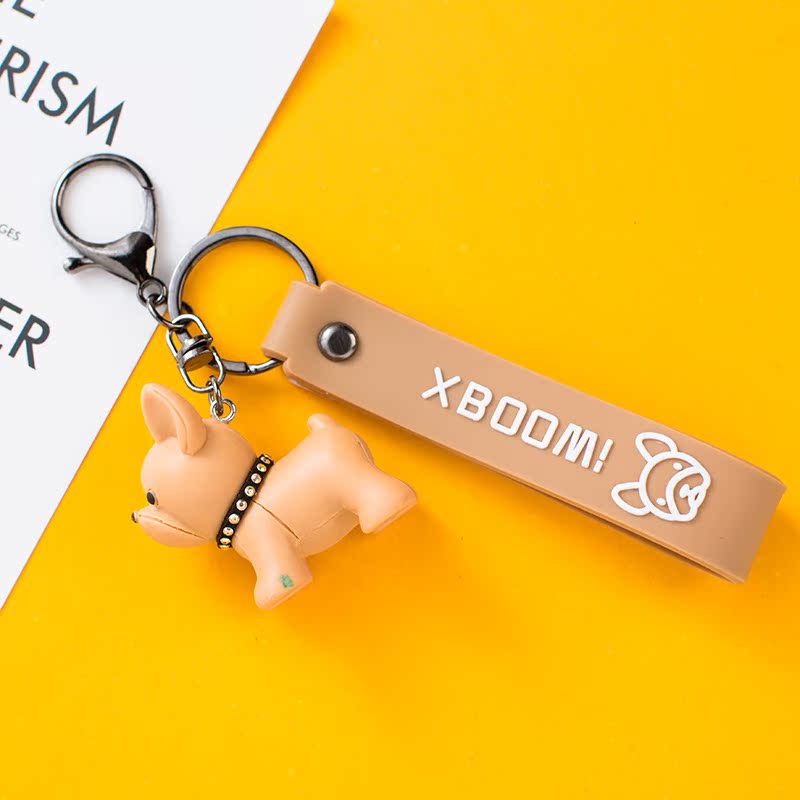 KhakiFadou puppy Key buckle bullfight Shiba Inu Key chain the republic of korea lovely puppy Doll originality lovers Pendant