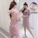 Mùa hè cotton đi kèm với đồ lót ngực ngực phụ nữ ngắn tay không mặc áo ngực cup đồ lót một mảnh đồ lót đêm - Đêm đầm