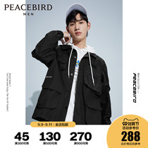 Taiping Bird Mens tooling jacket mens trend casual year Autumn new black lapel coat men