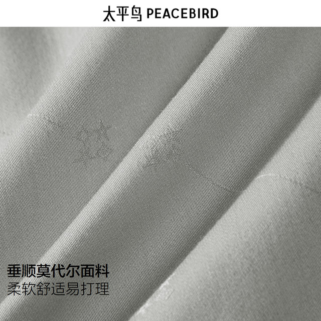 [Same Style as in Shopping Malls] Peacebird Men's Smooth Modal Jacquard Shirt Autumn New Top B1Caf3E05