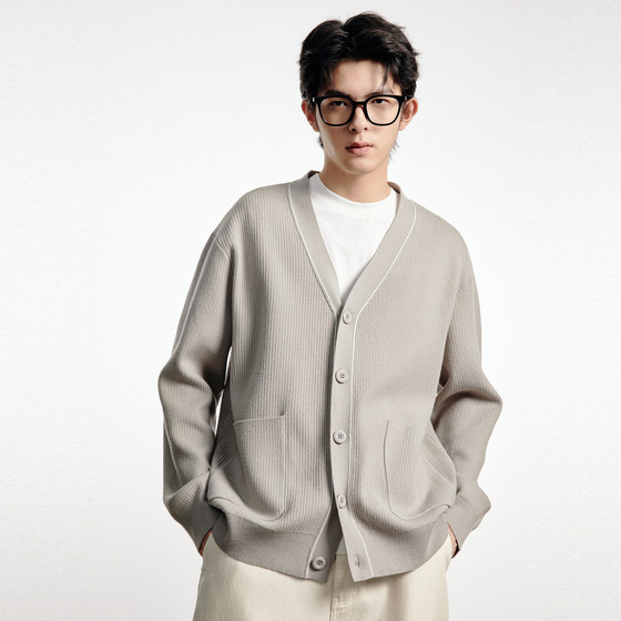 太平鸟男装 休闲毛衣复古针织衫毛开衫秋季时尚毛套衫男士毛衫