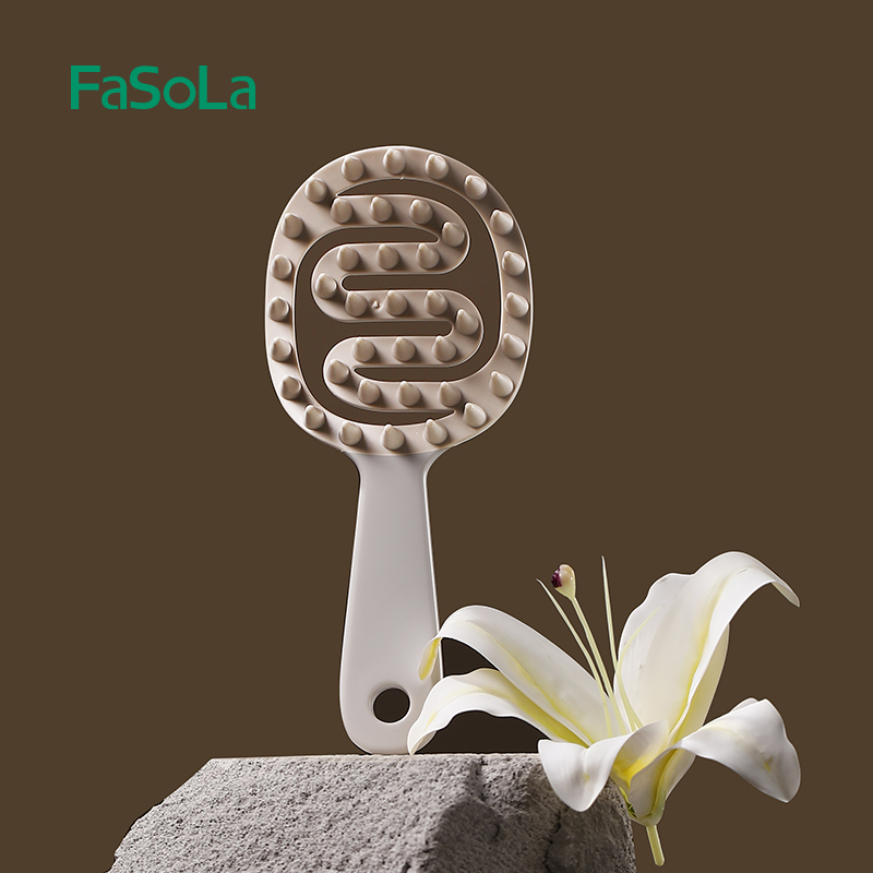 FaSoLa long handle massage comb head cleaning scalp massage anti-itching home comb Silicone Gel Wash Head Brush Bone Comb-Taobao