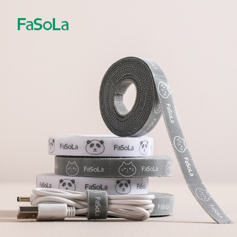 Хранение кабеля для передачи данных FaSoLa пояс для крепления на липучке кабельная стяжка артефакт для фиксации проводов и линий кабельный органайзер Изображение 1