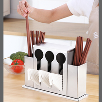 Square stainless steel spoon spoon storage box stainless steel spoon box Spoon box Rack restaurant applicable