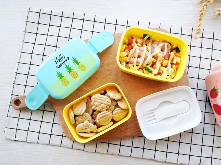 Mini Bento Box Cartoon Dễ thương Sinh viên Hộp trái cây Lò vi sóng Nhựa Hai lớp Công suất nhỏ Hộp ăn trưa - Hộp cơm điện sưởi ấm hộp cơm giữ nhiệt tiger