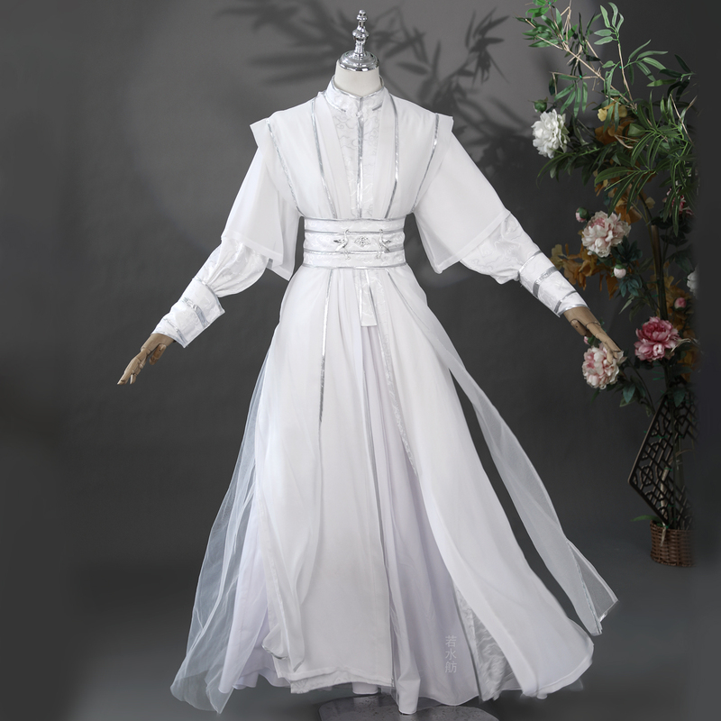 Ruoshuifang Original White Ancient Costume Cosplay for Men, Versatile Warrior Outfit, Xie Lian, Chu Wan Ning, Ethereal and Elegant