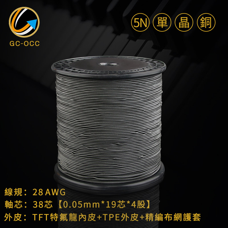 W53 Giquan 5N single crystal copper Leeds wire 28AWG quad core lacquered anti-wire drawing TPE outer cloth mesh headphone upgrade wire