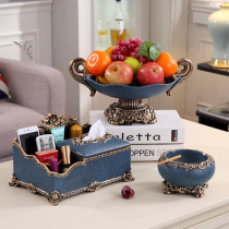 American fruit plate Living room household creative dry fruit plate Simple high-grade fashion decorative desktop fruit plate European fruit basin