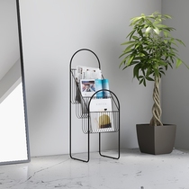 Landing magazine rack creative restaurant publicity information rack book newspaper rack small vertical simple newspaper storage shelf