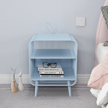 Creative wrought iron bedside table children cute girl bedroom storage rack modern simple living room side cabinet bookshelf