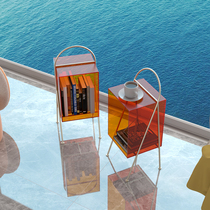 Creative acrylic magazine bookshelf small portable simple cell shelf balcony Art Storage bookcase