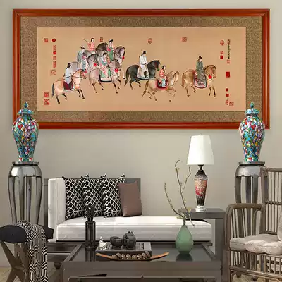 Suzhou embroidery Jinmian Silk Pure hand-made Su embroidery finished hanging painting figure ancient painting figure large size Chinese living room painting