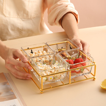Split dried fruit plate household living room melon seeds and peanuts candy plate candy box coffee table New Year creative storage box
