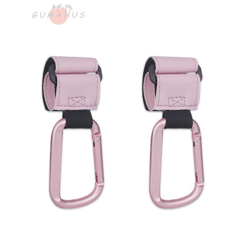 Baby Stroller Hook, Metal Stroller Hook, Pu Leather Hook with Velcro, 2-Pack, Universal Baby Stroller Hook, Metal Stroller Hook, Pu Leather Hook with Velcro, 2-Pack, Universal