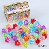 Детская игрушка с драгоценными камнями, кристалл для девочек, пластиковый акриловый цвет, большой бриллиант, принцесса, маленький сундук с сокровищами для любви