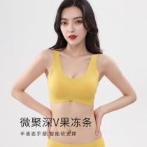  Seamless underwear womens small breasts gathered without steel rings shaped upper support anti-sagging summer thin flat-chested thin bra