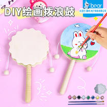 Toy childrens painting wooden rattle kindergarten handmade graffiti baby wooden