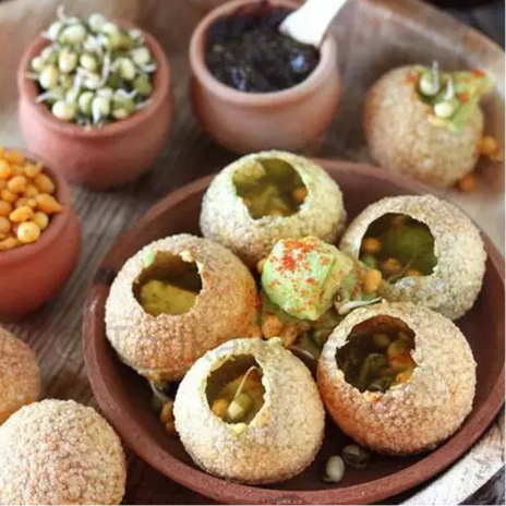 Red India street snack Pani Buni Fried Hollow Ball Indian pani puri 200g
