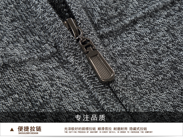 Áo len mùa đông 2018 mới áo len nam cổ lọ có khóa kéo với áo len len dày cổ cao - Áo len sweater nam