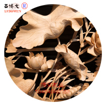 Professional custom-made Dongyang wood carving high-depth relief porch partition screen living room background wall private manual customization