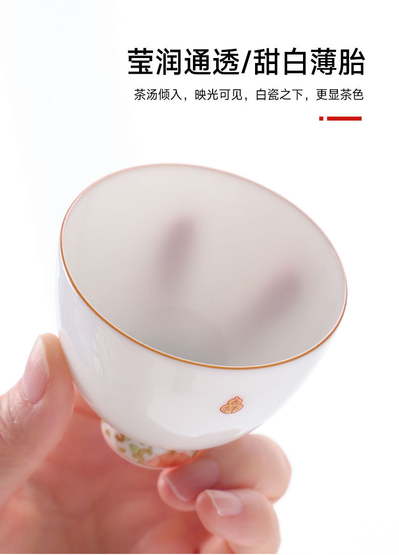 Jingdezhen flagship stores in Chinese hand - made noggin single ceramic tea set kung fu tea tea sample tea cup