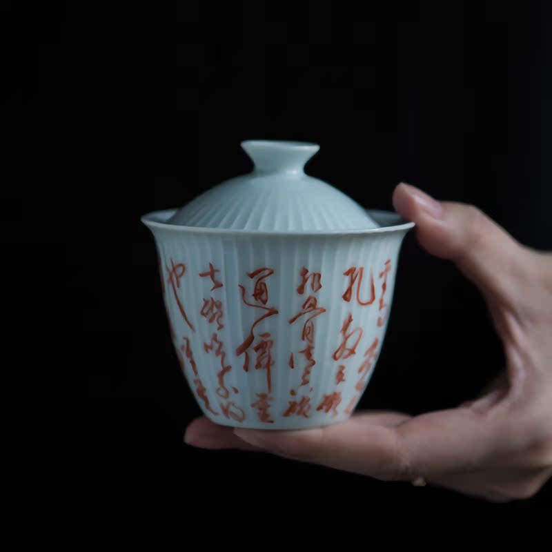 Jingdezhen ceramic tureen flagship store hand - carved hand - made tureen individual glaze new household bowl is in use