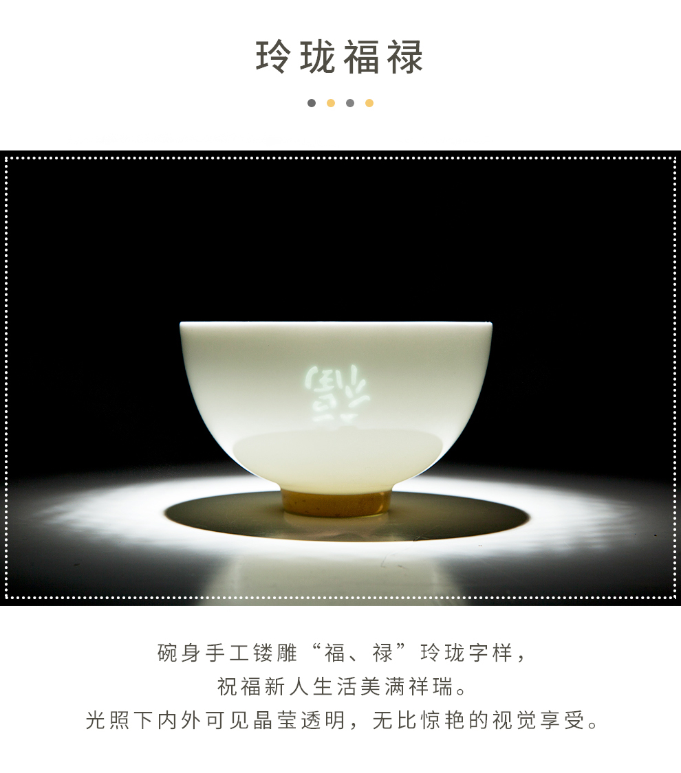 Jingdezhen flagship store to send a ceramic bowls set 2 paint home eat rice bowl Chinese style wedding gift