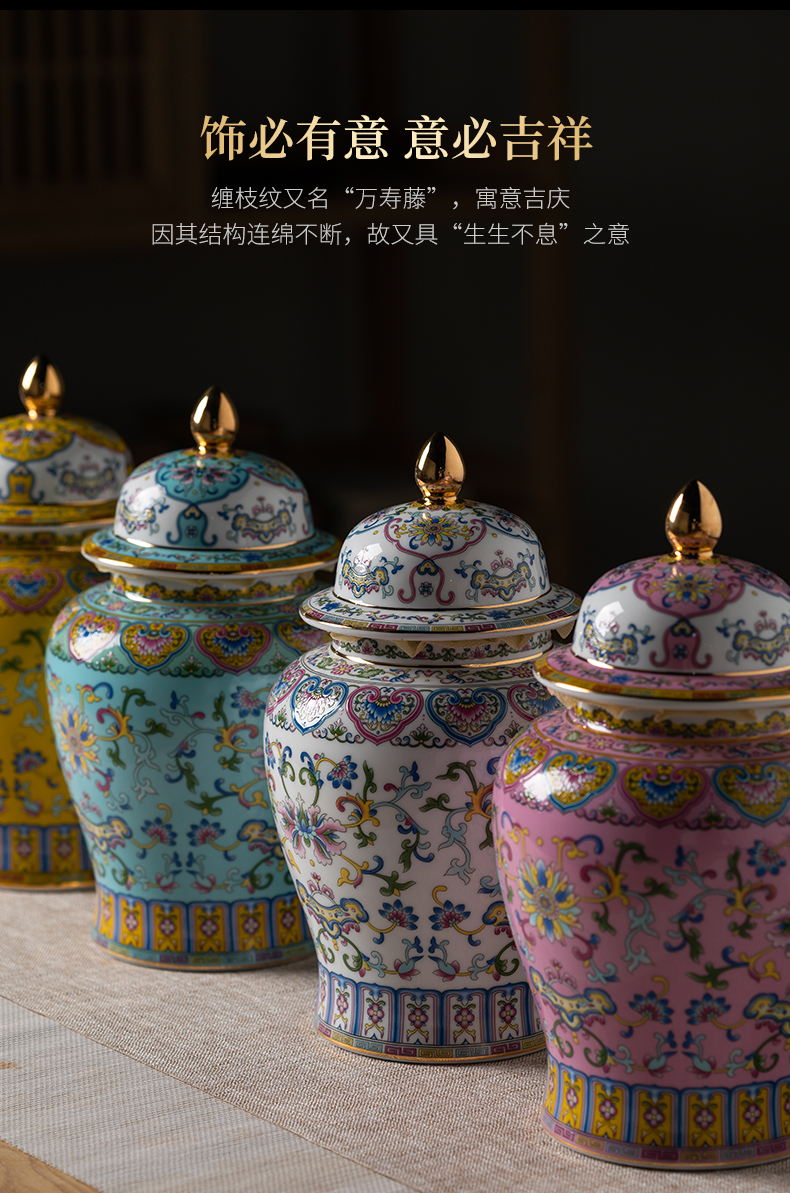 Jingdezhen flagship store of the see colour full wrapped in lotus flower general ceramic tea pot furnishing articles in the jar