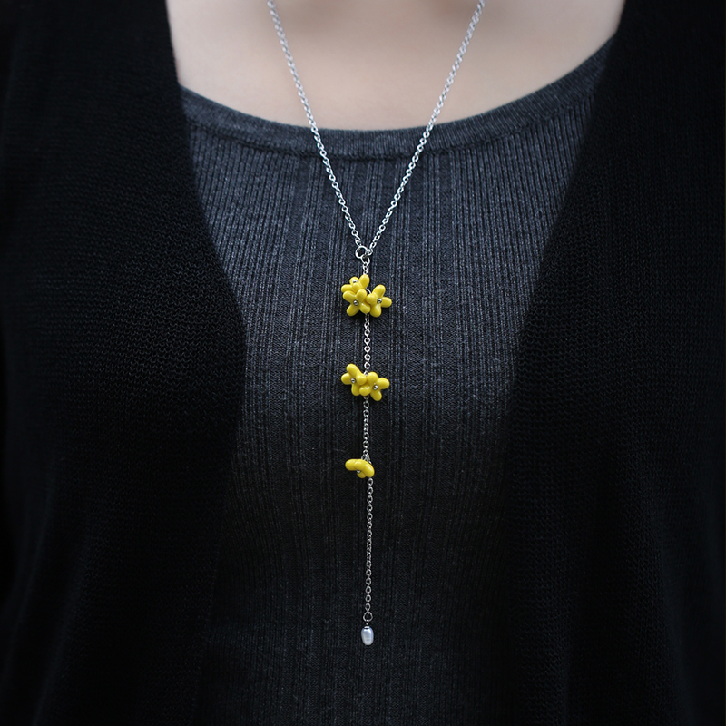 Jingdezhen flagship store of ceramic jewelry girl sweater chain necklace bracelet earrings creative pendant jewelry individual