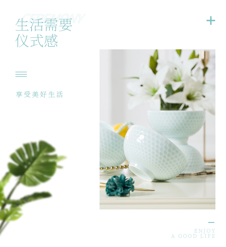 Jingdezhen flagship shops eat with ceramic bowl individual household contracted pure color bowl of individuals dedicated to eat bread and butter