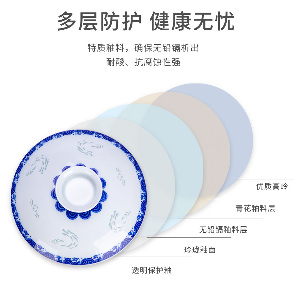 Jingdezhen flagship store ceramic tableware suit large and deep rainbow such as bowl soup bowl meal tray with a lid plate