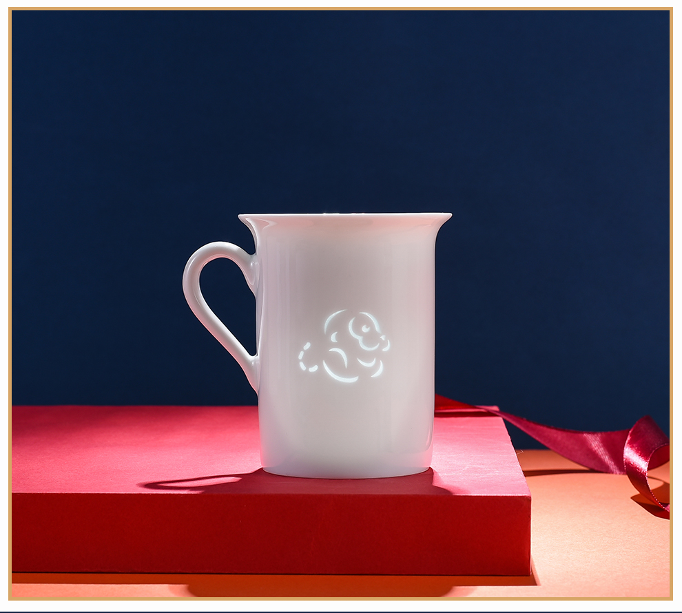 Jingdezhen flagship store and exquisite glass zodiac mark cup milk cup Chinese high temperature porcelain gift gift box