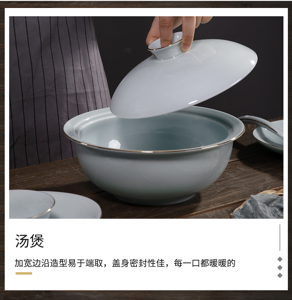 Jingdezhen flagship stores in shadow blue paint ceramic tableware to eat bread and butter dish plates spoons free combination collocation