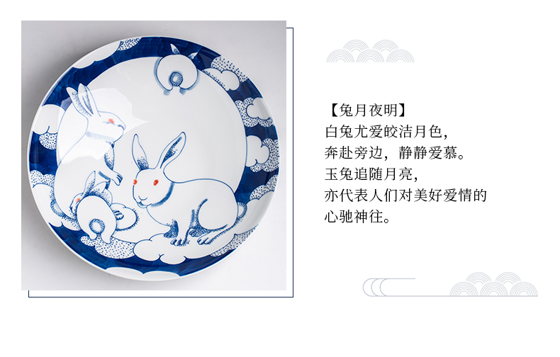 Jingdezhen blue and white big flagship store hand - made compote Chinese style household ceramics compote dish dish creative dishes sitting room