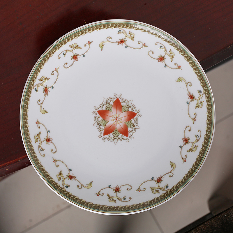 Jingdezhen official flagship store red Chinese porcelain tableware waves dishes suit home dishes combine your job