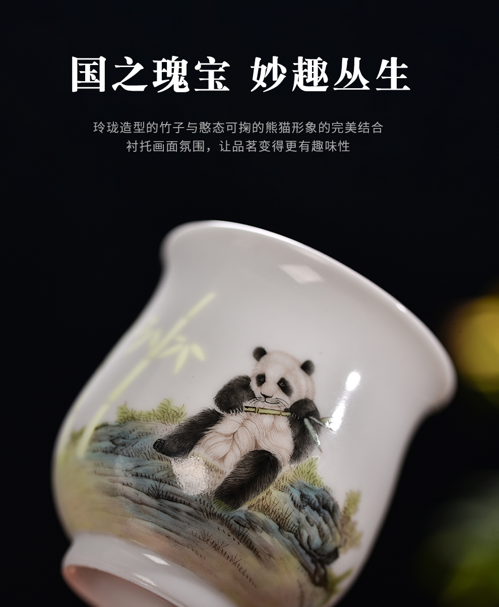 Jingdezhen flagship store of Chinese style new bamboo report peaceful ceramic hand - made color and exquisite collection master cup sample tea cup tea cups