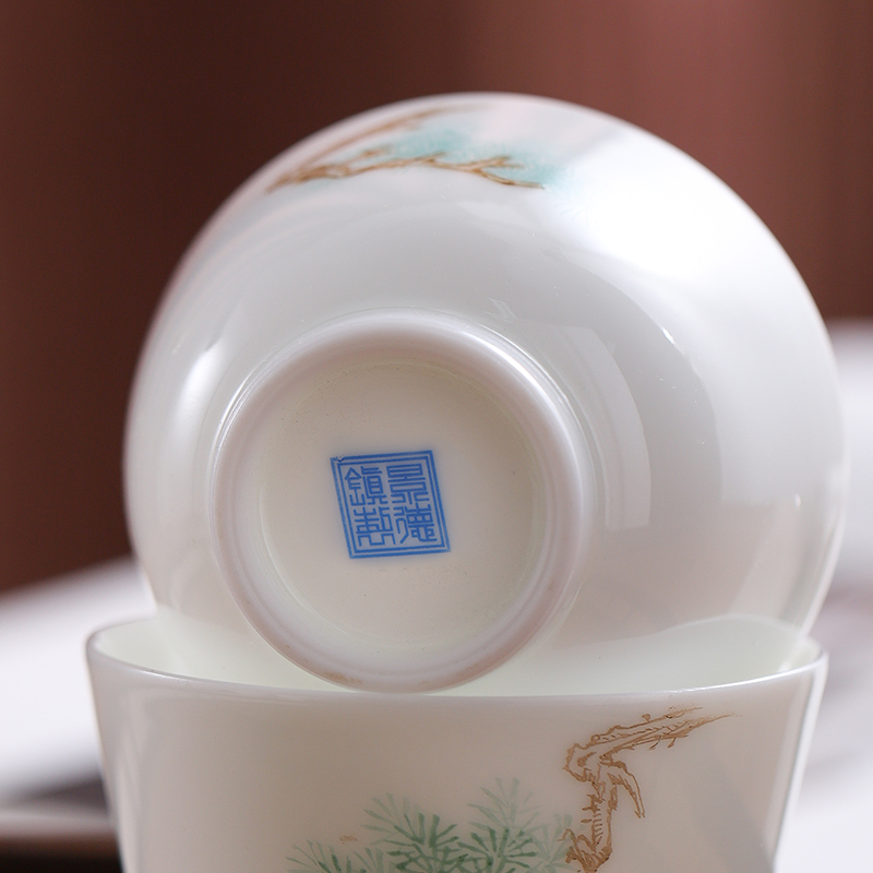 Jingdezhen flagship store ceramic kung fu tea set hand - made ching tea three tureen fair keller cups