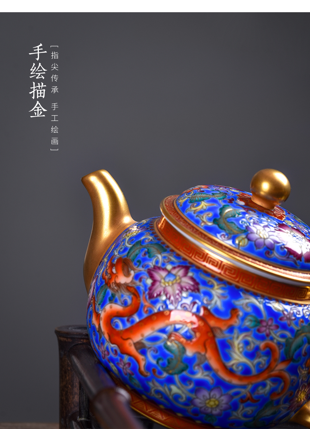 Jingdezhen flagship store hand - made see kung fu teapot white porcelain enamel dragon grain teapot Chinese archaize single pot