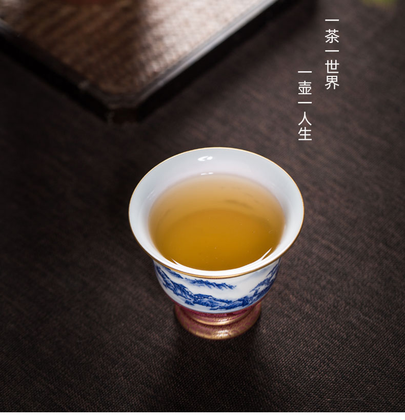 Jingdezhen x Yun know taste to pick flowers paint ceramic tea cups of tea set of the teapot gifts home office business