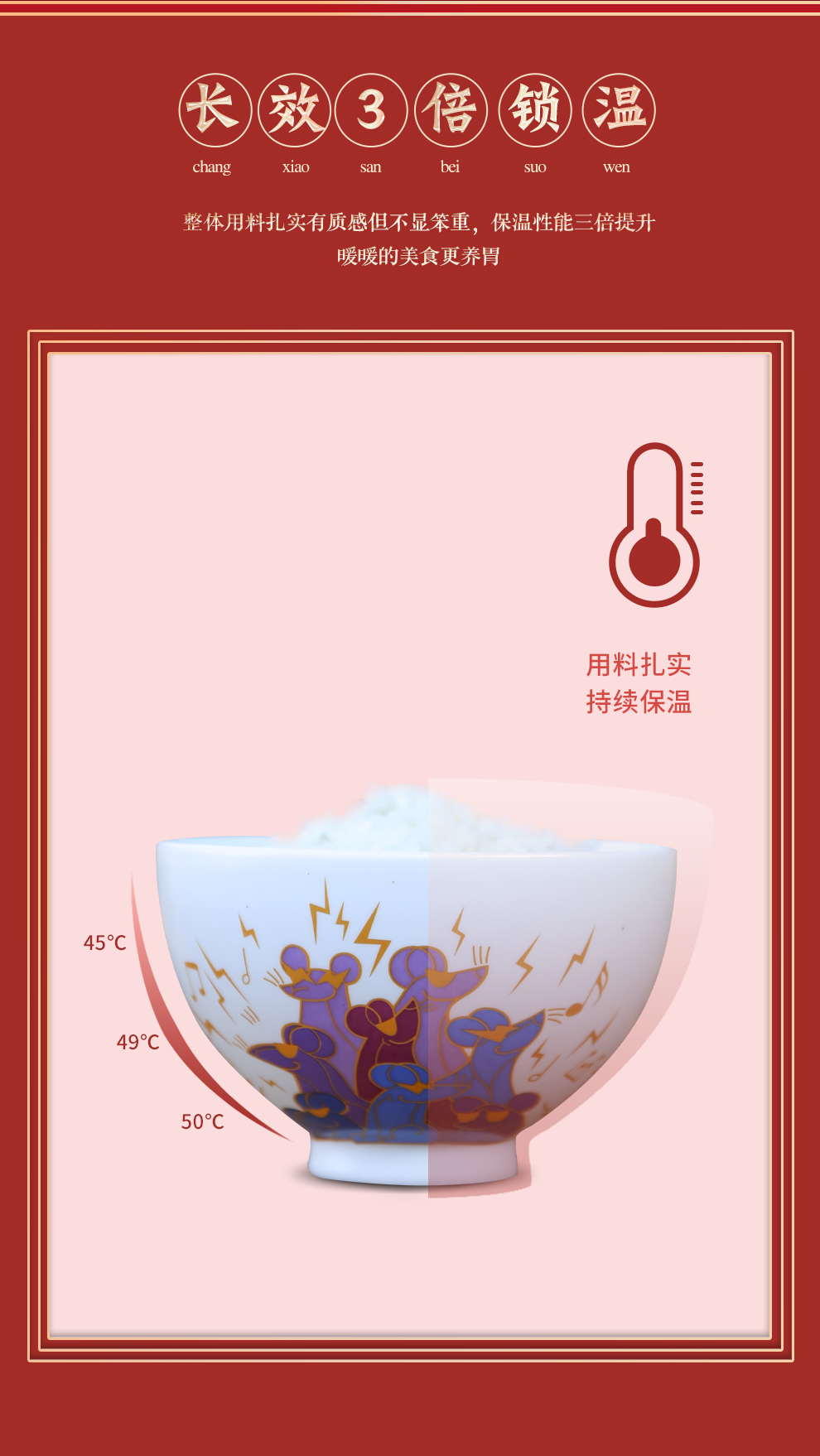 Jingdezhen flagship mice eat rice bowl Chinese style household ceramics cutlery 4.5 inch bowl can be customized gifts