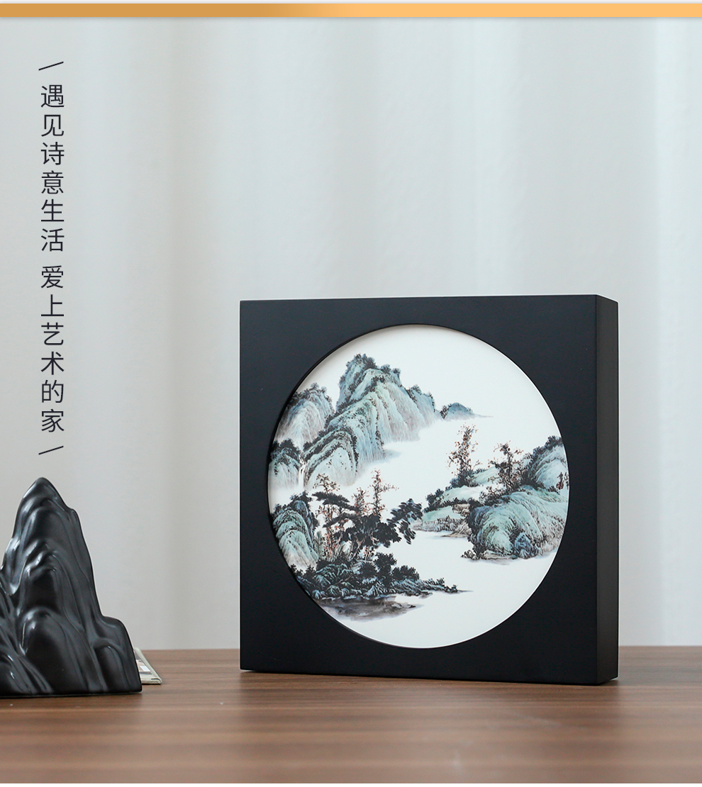 Jingdezhen ceramic decal porcelain plate painting Chinese wind sitting room porch decoration mural study present furnishing articles that hang a picture