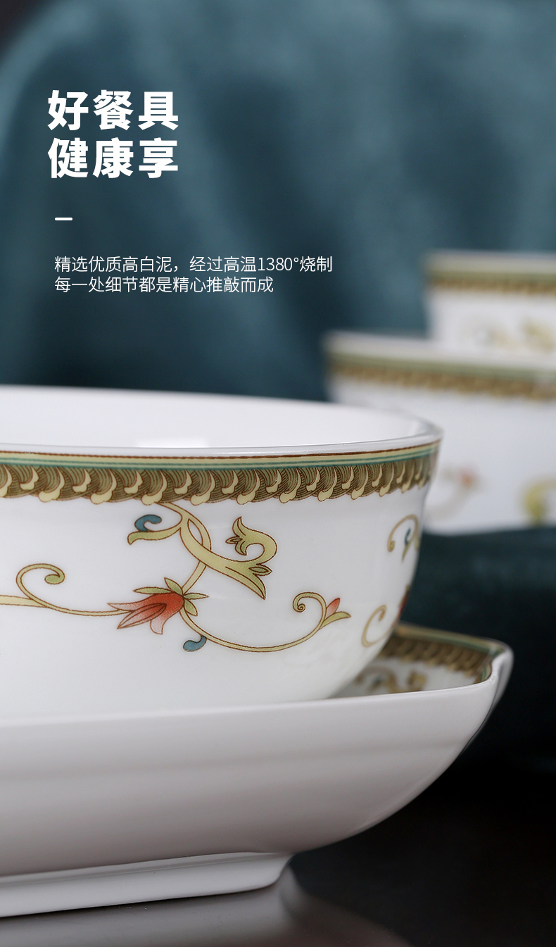 Jingdezhen official flagship store red Chinese porcelain tableware waves dishes suit home dishes combine your job