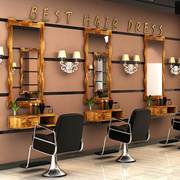 Đặc biệt cung cấp gỗ rắn retro cửa hàng cắt tóc gương salon tóc gương bàn trang điểm, kệ, đồ nướng, giày - Hair Salon / Nội thất làm đẹp