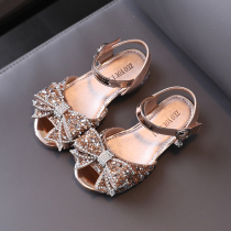 Next jazz girl princess sandals 2021 summer new bun head rhinestone bow high heels performance shoes