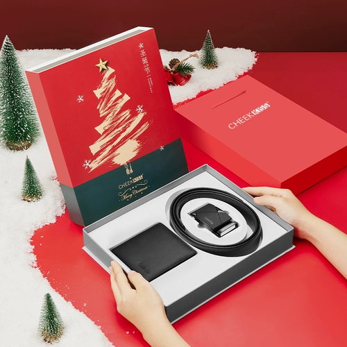 Рождественский ремень для друга, бумажник, подарочная коробка, подарок на день рождения