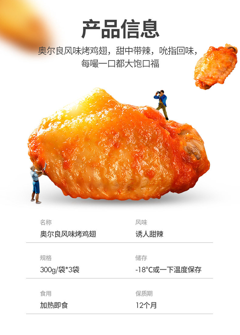 美国嘉吉旗下 太阳谷 奥尔良烤翅 900g 微波3分钟即食 图2