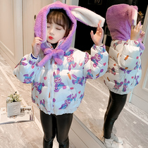 Childrens down cotton clothing light short girl cotton coat winter clothing 2021 New Winter female children cotton cotton padded jacket